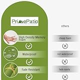 PRIMEPATIO Outdoor Chair Seat Cushions Set of 2, Thick 7cm, Rattan Garden Waterproof Cushions for Outdoor Furniture with Ties, Patio Dining Chair Pads, 45 x 45cm, Green - Image 6