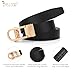 JASGOOD Ratchet Leather Belt for Women Ladies Automatic Belt for Jeans Pants Dresses with Gold Buckle, 01 Style-Black,Suit for Size 37