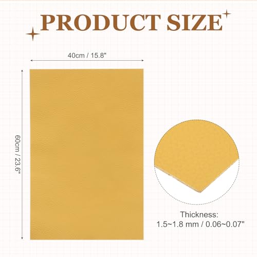 Cuir pleine fleur jaune clair 1.5mm résistant pour fabriquer des ceintures - 3