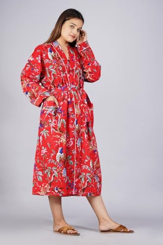 Image of Cotton Women Stylish Printed Kimono, Bath Robe,Night Wear Suit,Swim Wear, Night Dress, Beach Wear