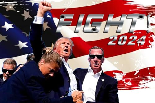 ROSTITCH Stamped Cross Stitch Kits Beginners Full Range of Embroidery Kits for Adults 11CT Embroidery Patterns Needlepoint Kits Fight 2024 Poster, 16 x 12 inches