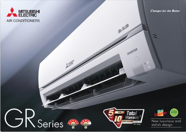 Image of I Mitsubishi 1 Ton 5 Star Inverter Split AC White (Copper Condenser, MSY-GR13VFT)