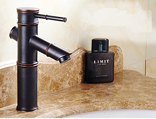Grifos de lavabo de cascada negro monomando de agua fría y caliente ZJC02-B