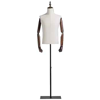 【yachi】布製 トルソー マネキン 成人男性 Amazon | 成人男性マネキン 軟体トルソー 布張りボディ黒 JF