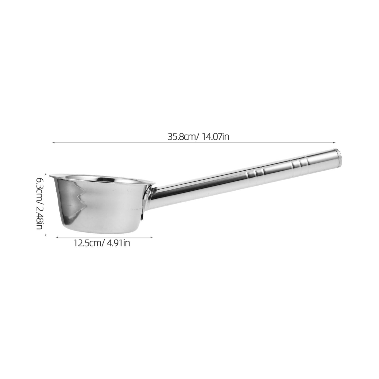 Milisten Louche à eau à long manche, 35,6 cm Jumbo Cuillère de cuisine Louche à soupe Louche en acier inoxydable pour arrosage de jardin, shampooing, rinçage tasse de salle de bain