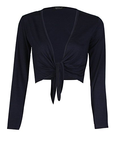 Bolero azul marino para vestidos de fiesta y looks de oficina con manga larga