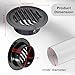 OGANAZI 2 PCS 4 Inch Stainless Steel Air Vents Round Black Soffit Vent Cover Air Vent Flat Ducting Air Outlet with Built-in Fine Mesh for Kitchen, Bathroom, Garage, Office and Warehouse Ventilation