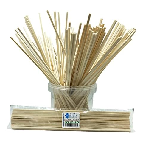 25 Candy Floss Cotton Candy Food Grade Beech Wood Sticks 11 Inch (275mm) Cover