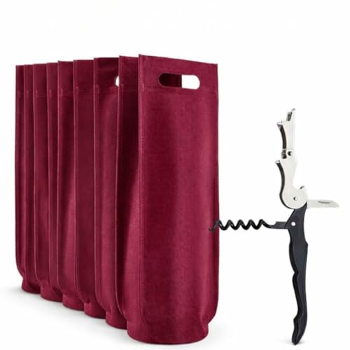 Imagen de VYNOR 10 Bolsas para Botellas de Vino con Sacacorchos