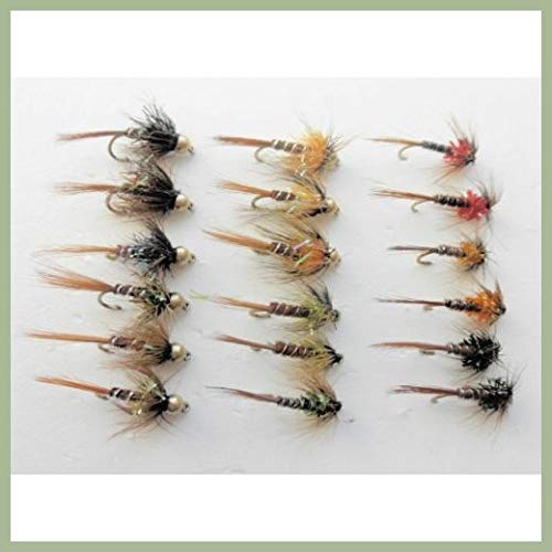 Crunchers, Trout Flies, 18 Pack Goldhead & Unweighted, Mixed Colours, Choice of Sizes. Fishing Flies (12)