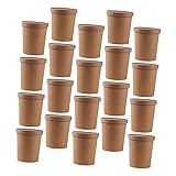 UKCOCO 25 juegos Kraft Paper Soup Cups With Lid And Takeaway Containers For Porridge Ice And Desserts