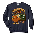 67 Thanksgiving Teacher Math Turkey Six Seven Numbers Meme Comfort Colors Adult Sweatshirt
