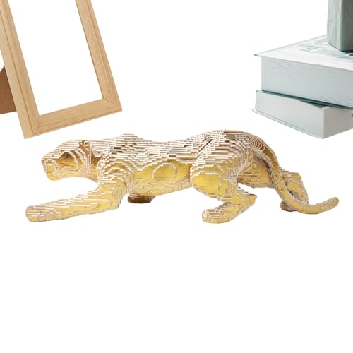 Genérico Escultura Decorativa de Guepardo | Decoración Escultórica De Leopardo | Decoración Artística para Escritorio, Estatuilla de Mesa para Dormitorio, Cocina, Estantería y Salón