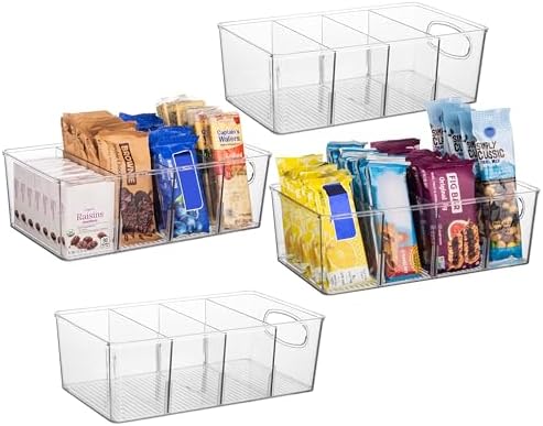ClearSpace Plastic Pantry Bins with Removable Dividers - Kitchen ...