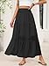 ANRABESS Maxi Skirts for Women Chiffon Elastic High Waisted 2026 Summer Boho Casual Flowy Pleated A-Line Flared Long Skirt Black