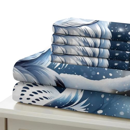 Housse de couette hibou des neiges douce et résistante avec zip - 7