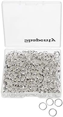 Shapenty 1000PCS Silver Plated Iron Open Jump Rings Connectors Bulk for DIY Craft Earring Necklace Bracelet Pendant Choker Jewelry Making Findings and Key Ring Chain Accessories (Silver, 7mm)