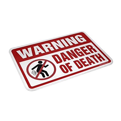 Tapis de sol en vinyle danger de la mort 65 x 90 cm rectangulaire résistant - 6