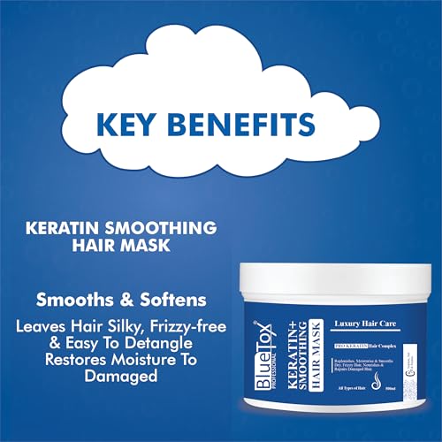 Image of keratin smoothning hair Repair Mask for Dry & Damaged Hair | sulfate and paraben free | Professional mask for Strengthening and Repairing Hair | For Chemically Treated Hair Type