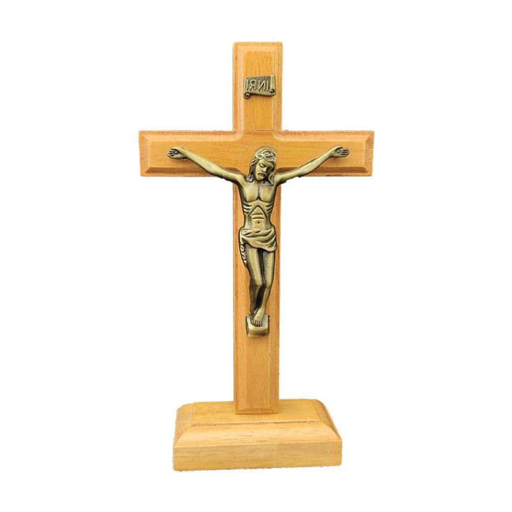 Amazon.co.jp: テーブル木製カトリックイエスクロススタンド付き宗教