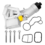 Engine Oil Cooler Filter Housing Aluminum Assembly Kit with Gasket & Bolts – Fits for 2016-2022 BMW F30 230i 330i 330e 430i 530i 530e 740e X3 X4 (B46/B48 2.0L Turbo) Replaces 11428596283 926-434