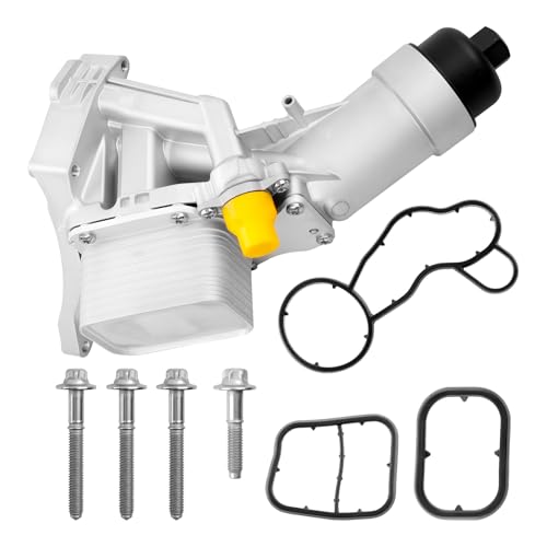 Engine Oil Cooler Filter Housing Aluminum Assembly Kit with Gasket & Bolts – Fits for 2016-2022 BMW F30 230i 330i 330e 430i 530i 530e 740e X3 X4 (B46/B48 2.0L Turbo) Replaces 11428596283 926-434