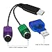 YINGAYOU PS2 to USB Adapter USB to PS2 Keyboard and Mouse Adapter Cable 18cm Built-in Chip No Need to Drive Plug and Play for Desktop Laptop (Cable+Adapter)