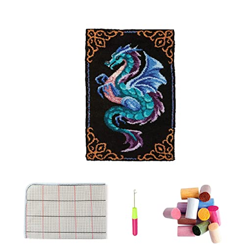 AMBATTERY DIY Knüpfteppich Set - Drache Motiv 60x90cm Für Erwachsene