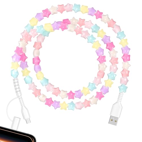 Coolden USB C Cable 3.3FT for iPhone Charger Cord 2 in 1 Multi Charging Cable Cute Stars Beaded for Girls Women Fast Charging Cable for iPhone 17 16 15 Pro Max,Galaxy S25 Ultra Colorful