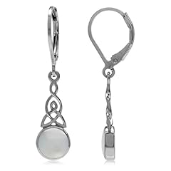 White Mother Of Pearl Leverback Dangle