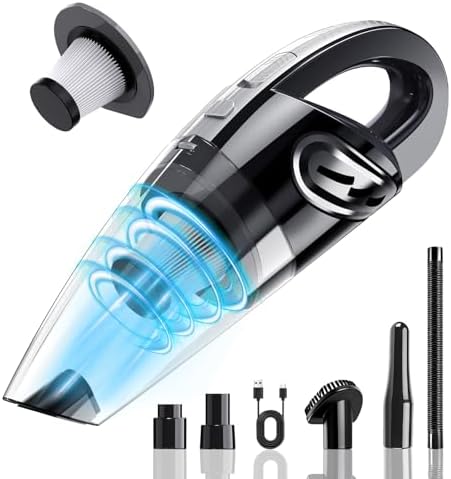 KIETRIX Handheld Vacuum Cordless, 15000Pa Powerful Car Vacuum Cleaner - 7800mAh Rechargeable Portable Mini Vacuum with 70000RPM Motor, 5 Nozzles, Low Noise, Washable Filter, for Car, Home, Office, Pet