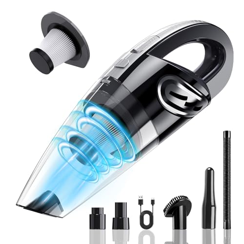 KIETRIX Handheld Vacuum Cordless, 15000Pa Powerful Car Vacuum Cleaner - 7800mAh Rechargeable Portable Mini Vacuum with 70000RPM Motor, 5 Nozzles, Low Noise, Washable Filter, for Car, Home, Office, Pet