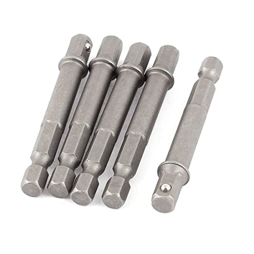 Sourcingmap Impact Drill 1/4" x1/4" Hex Quick Change Chuck Socket Adapter Set 5Pcs