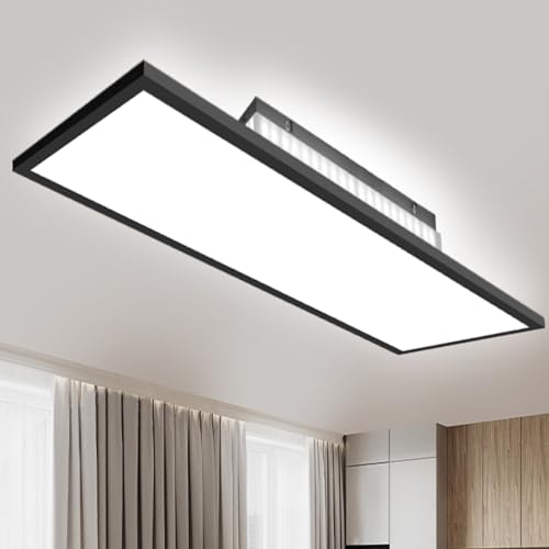 120 x 30 cm, dimmerabile, lampada da soffitto con telecomando, funzione di memoria, 52 W, alta luminosità, 2700 K-6500 K, luce bianca fredda, per officina, garage, fabbrica, ufficio