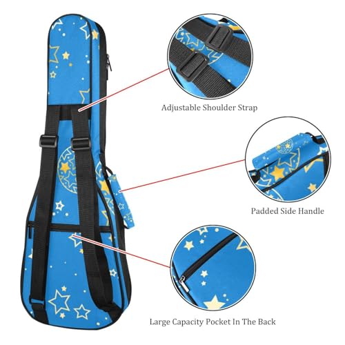 JRHEJTHH Housse imperméable durable pour ukulélé avec épaules réglables pour ukulélé de 53,3 cm, 58,4 cm, 61 cm, rembourrage épais avec lune et étoiles – Bleu, Multicolore., 25.9x9x3.1in/66x23x8cm, - Les Beatles, Paul McCartney, John Lennon, RIngo Starr, George Harrison JRHEJTHH Housse imperméable durable pour ukulélé avec épaules réglables pour ukulélé de 53,3 cm, 58,4 cm, 61 cm, rembourrage épais avec lune et étoiles – Bleu, Multicolore., 25.9x9x3.1in/66x23x8cm, – Image 4