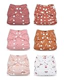 babygoal Baby Cloth Covers 6 Pack for Prefolds,Flats or Fitted Diapers–...