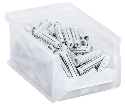 Allit 456261 ProfiPlus Box 2, transparent Stapelsichtbox, PP TÜV/GS, V: 0,8 L,Lagersichtbox, Sichtbox, Lagerbox, stapelbar