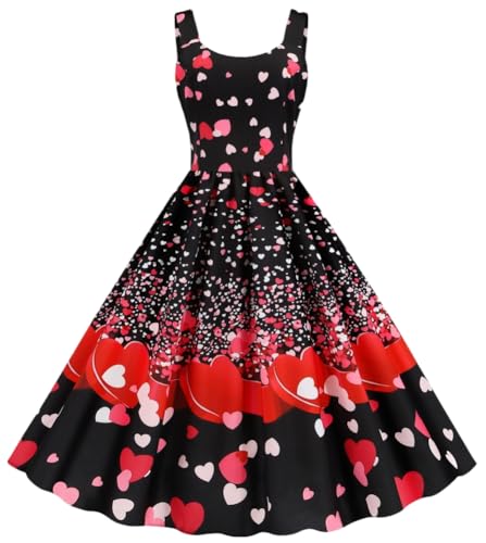 Image of Sister Amy Girl Printed Elastic Sleeveless Shaping Breathable Camisole Skater Dress