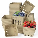 LOUHUA 30 Pcs Natural Pulp Fiber Berry Basket, Small Molded Produce Basket for Strawberry, Blueberry, Raspberry, Vegetable Display, Berry Container for Farmers Market, Grocery Store, Fruit Picking