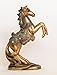 Dalax- 10.5 Inch Stallion Loving/Playing Bronze Color Horse Standing Statue, Rearing Horse Art Figurine Decorative Sculpture Home Decor Accent Piece Horses Figurines Statues