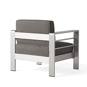 Christopher knight home cape coral outdoor aluminum club chairs with water resistant cushions 4 pcs set khaki  urban country home decor