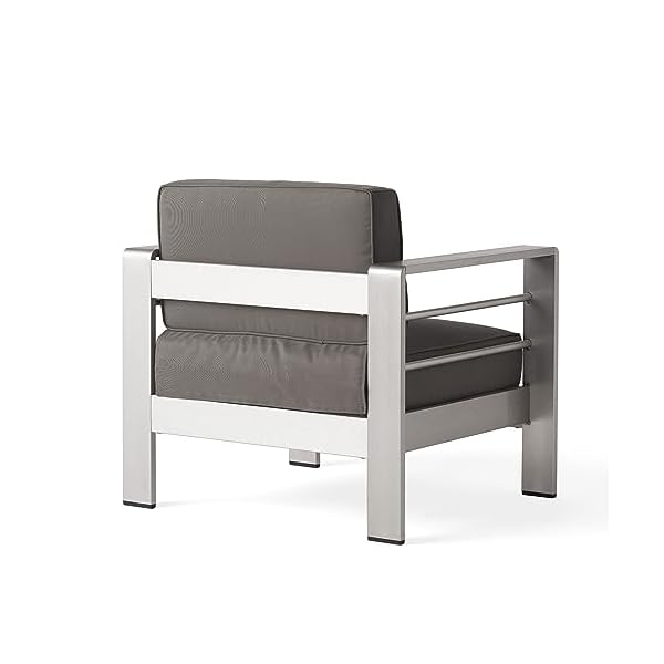 Christopher knight home cape coral outdoor aluminum club chairs with water resistant cushions 4 pcs set khaki  urban country home decor