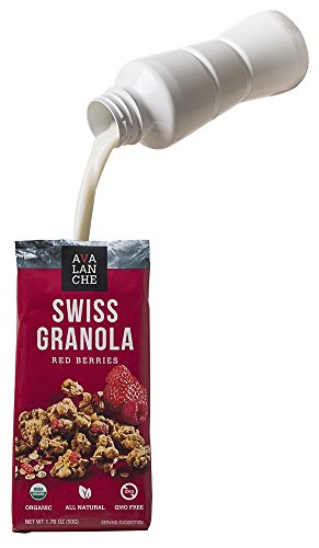 Avalanche Organic Red Berries Swiss Granola, 1.76 Ounce Bag (Pack of 6) Organic, Non-GMO, All Natural, Kosher, Portable Packet of Granola, Convenient Size Snack On The Go, Can Pour in Milk or Yogurt
