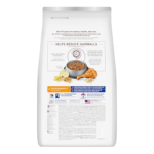 Hill's Science Diet Hairball Control, Senior Adult 7+, Hairball Control Support, Dry Cat Food, Chicken Recipe, 15.5 lb Bag - Image 3