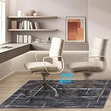 Office Chair Mat, 37 * 49" Anti-Slip Desk Chair Mat for Rolling Computer Chair Hard Floor Low Pile Carpet Floor Protector for Home Office, Easy Glide and Flat Without Curling- Black