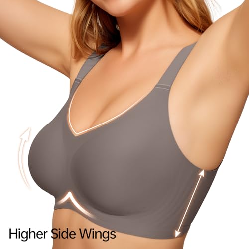 Image of LetsJoli Wireless Bras for Women No Underwire Full Coverage Push Up Bra Support Plus Size Bras for Older Women Bralettes