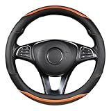 「ティエスオ」 ダイハツ ミラトコット ハンドルカバー ステアリングカバー O型 薄いタイプ ツートン 握りやすい 潤い手触り 滑り止め 耐熱 車用品 カーアクセサリー 1P ZG-OS オレンジ