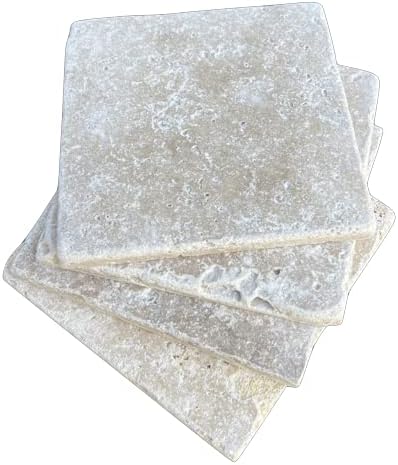 6x6 Walnut Travertine Tumbled Antique Wall Floor Tile Interior Exterior (4 pcs (1 sf Coverage))