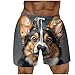 FOCLMP Mens Plus Size Board Shorts Beach Funny Doggy Graphic Elastic Waist Swim Trunks Novelty Summer Casual Running Swimwear Summer Clothes for Men Fashion Gray S