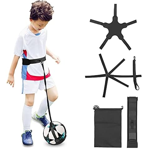 VINTEAM Soccer/Volleyball/Rugby Trainer, Football Kick Throw Solo Practice Training Aid Control Skills Adjustable Waist Belt for Kids Adults Cover